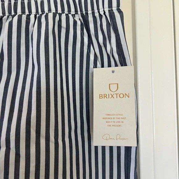 Brixton Black and White Striped Shorts - Picture 3 of 6